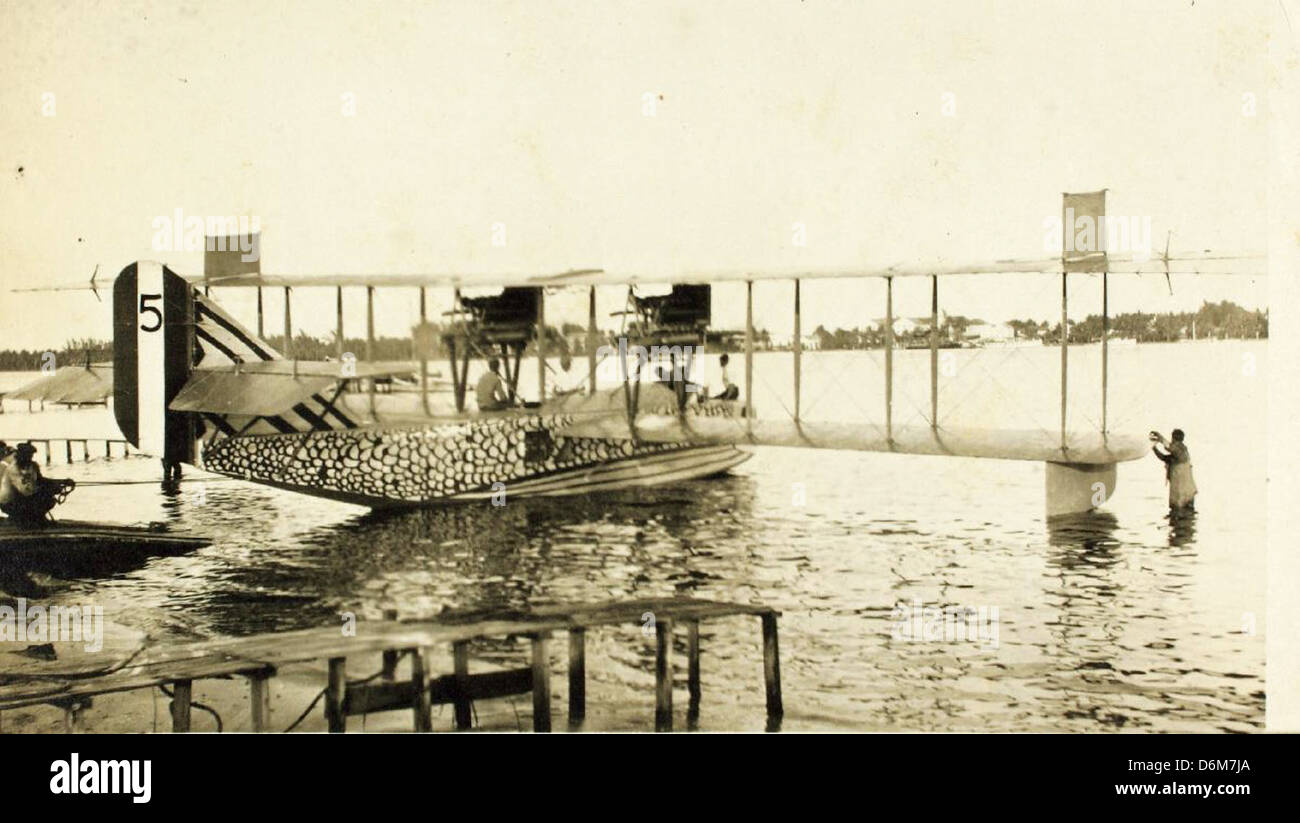 The Harold Kantner Special Collection includes images of the America Trans Oceanic Company’s 'Big Fish' Curtiss H-16, a seaplane designed for transatlantic flights. This collection highlights its role in the development of early flying boats and aviation technology. Stock Photo