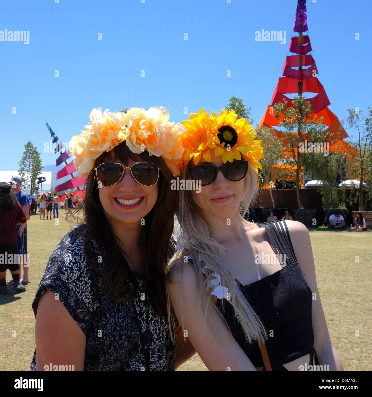 Indio, California. 19th April, 2013.  The Coachella Music Festival sold 80,000 tickets in a few hours. Fans from San Clemente, California. April 19, 2013. Photo credit: Lisa Werner/Alamy Live News Stock Photo