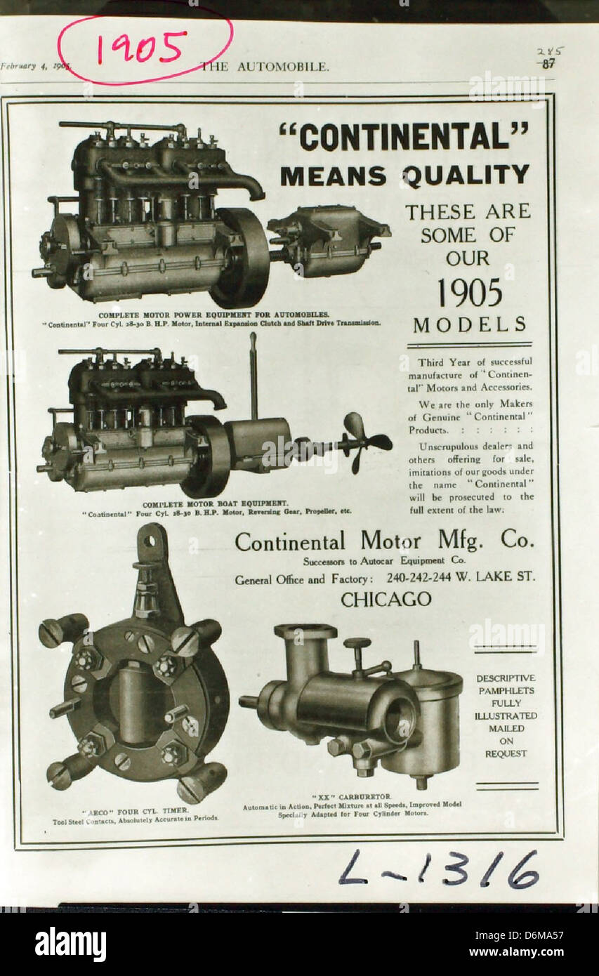 Continental Motors Photo/engine uses Stock Photo Alamy