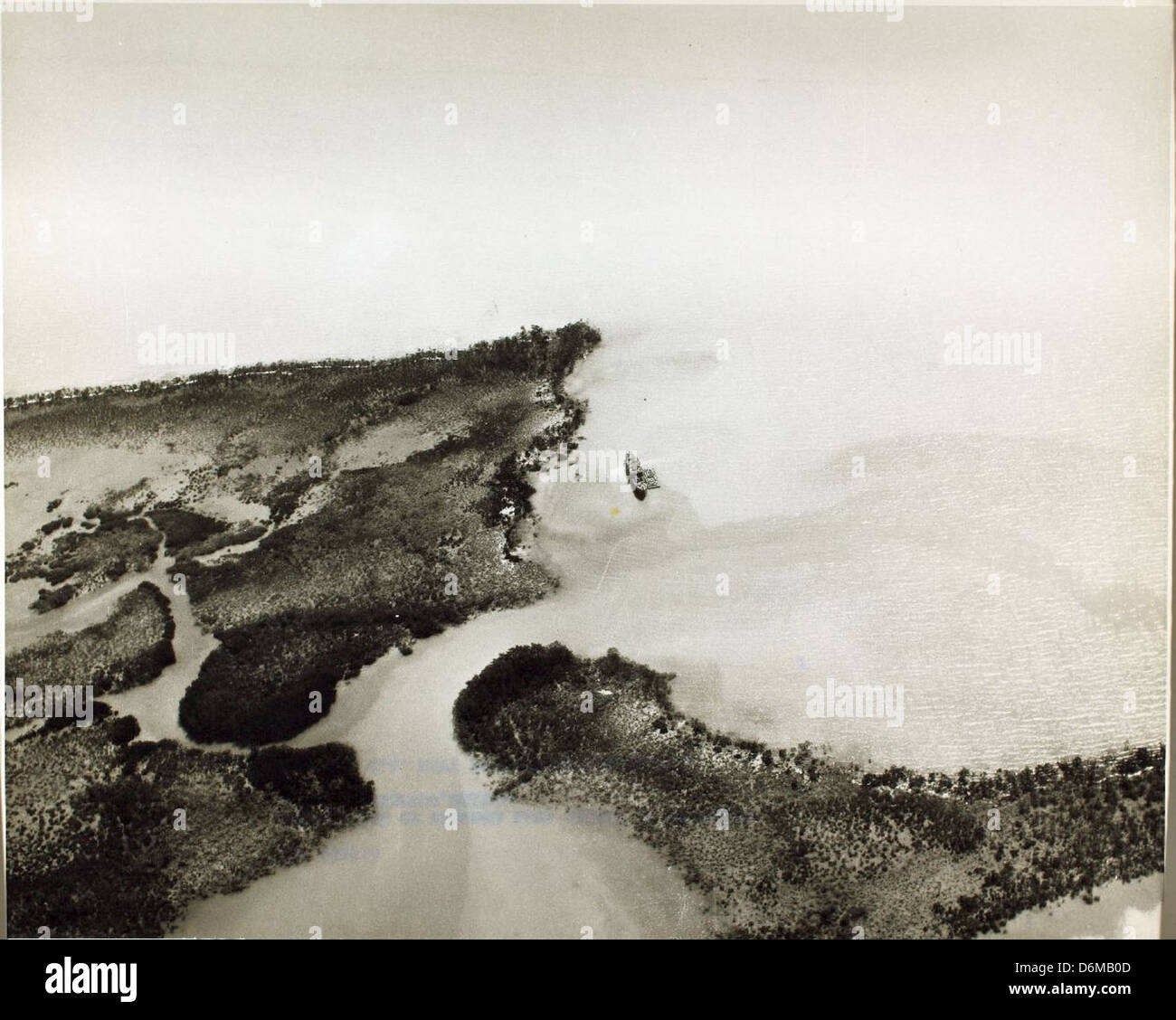 Aerial view of damaged land caused by Hurricane Janet at Tampico, Mexico NHHS Photo Stock Photo