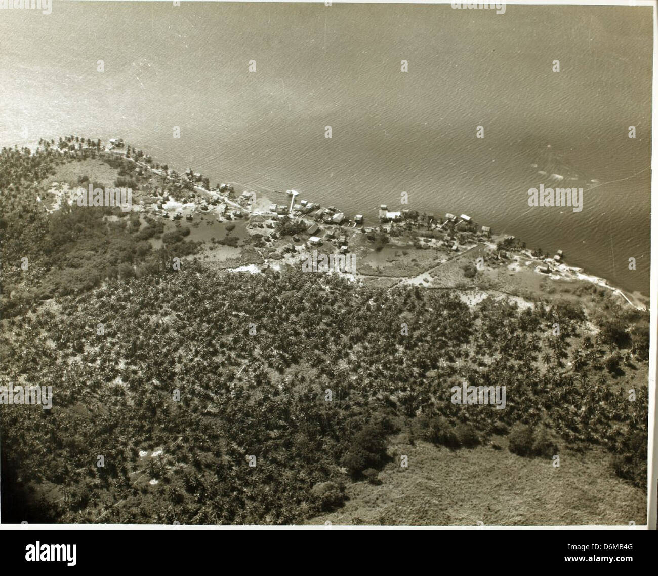 Aerial view of damage caused by Hurricane Janet at Tampico, Mexico NHHS Photo Stock Photo