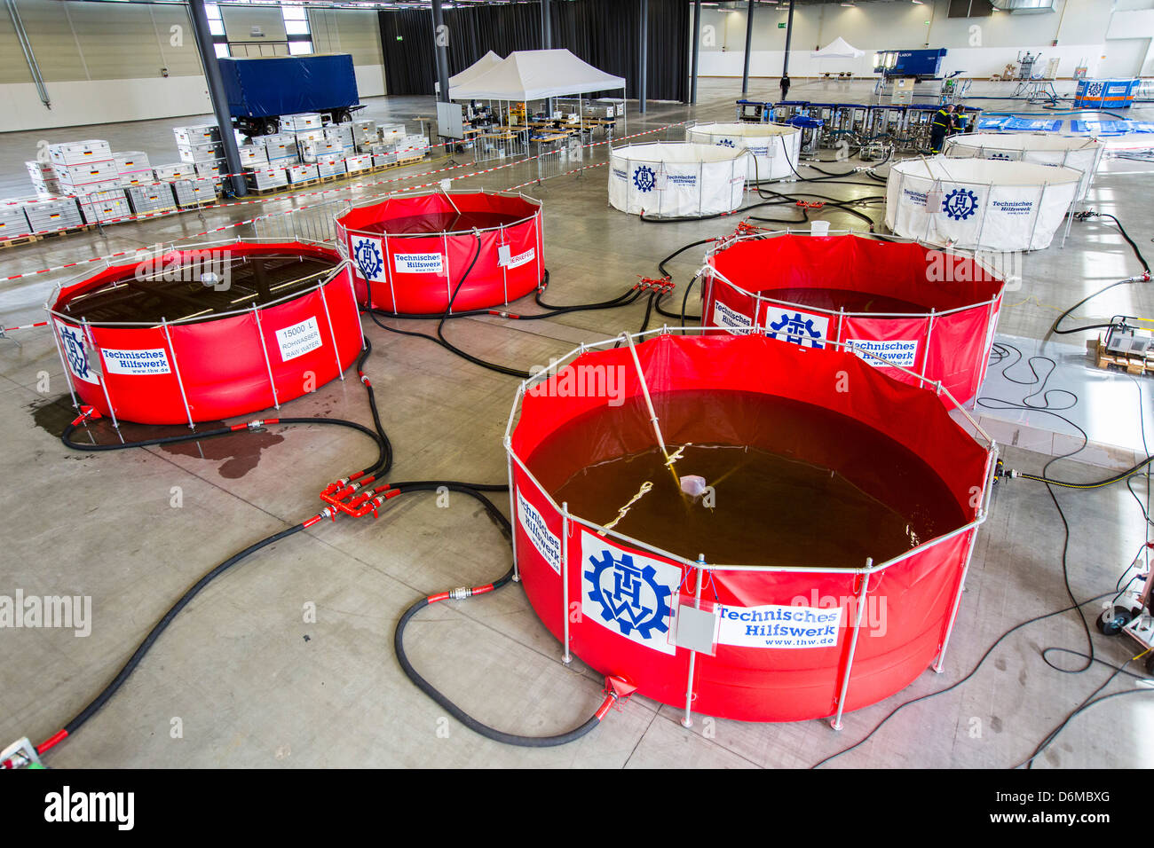 Mobil drinking water treatment plant.Mobile water supply system in case