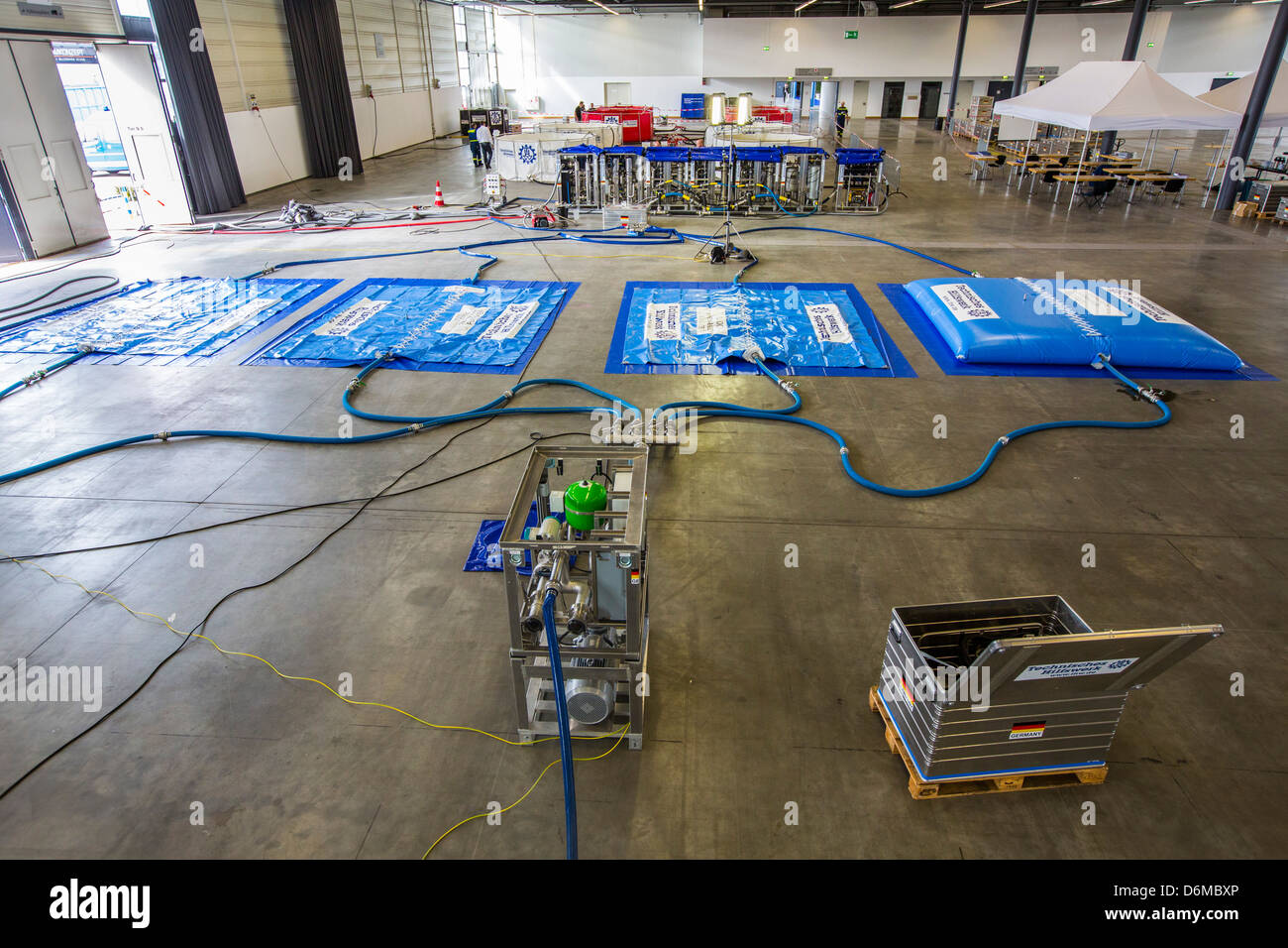 Mobil drinking water treatment plant.Mobile water supply system in case