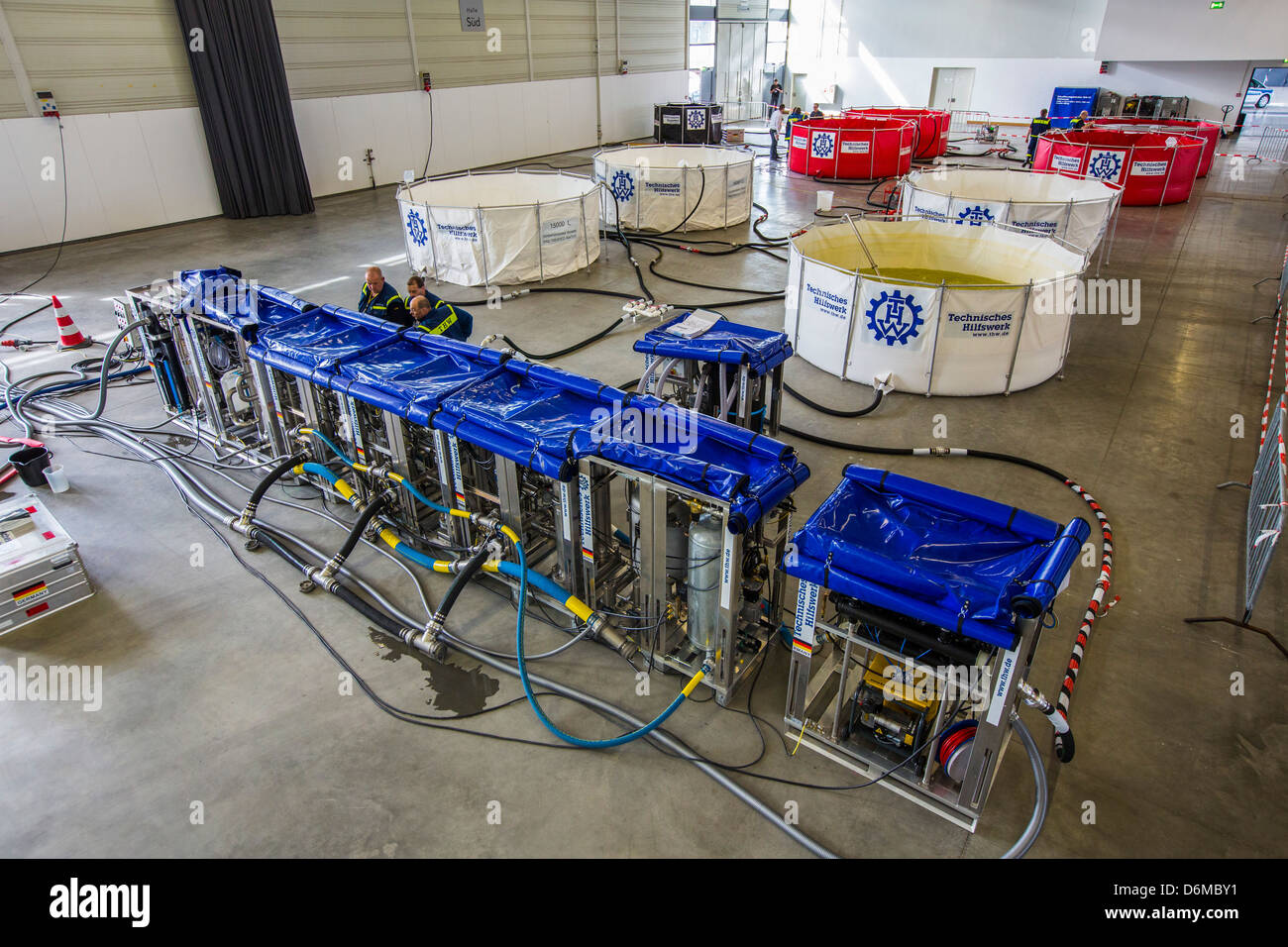 Mobil drinking water treatment plant.Mobile water supply system in case