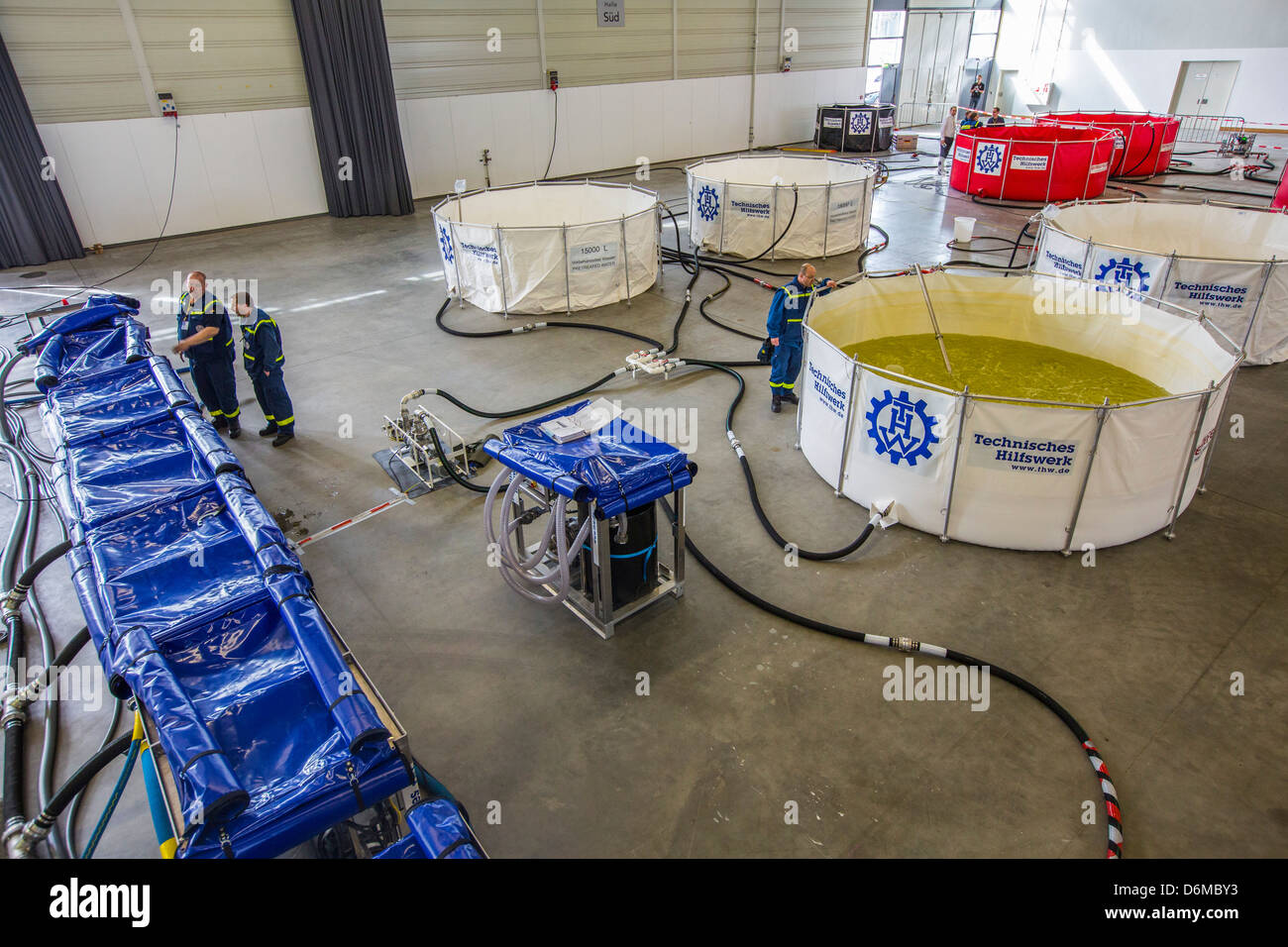Mobil drinking water treatment plant.Mobile water supply system in case
