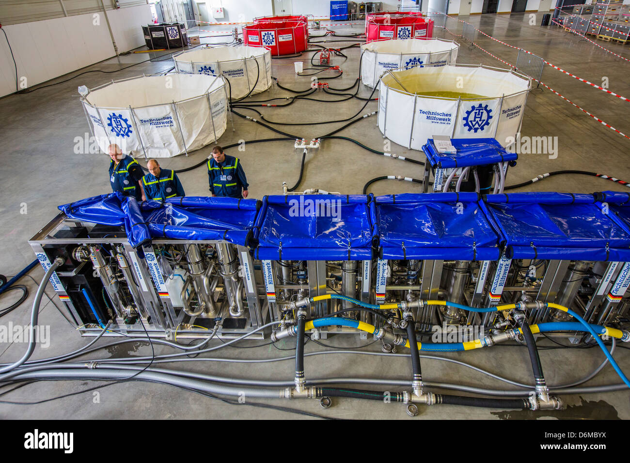 Mobil drinking water treatment plant.Mobile water supply system in case