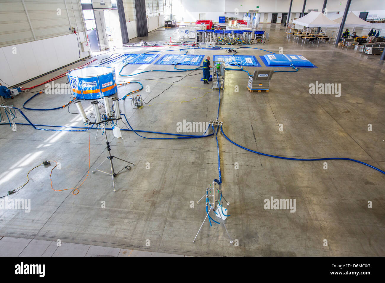 Mobil drinking water treatment plant.Mobile water supply system in case