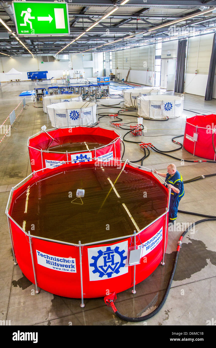 Mobil drinking water treatment plant.Mobile water supply system in case