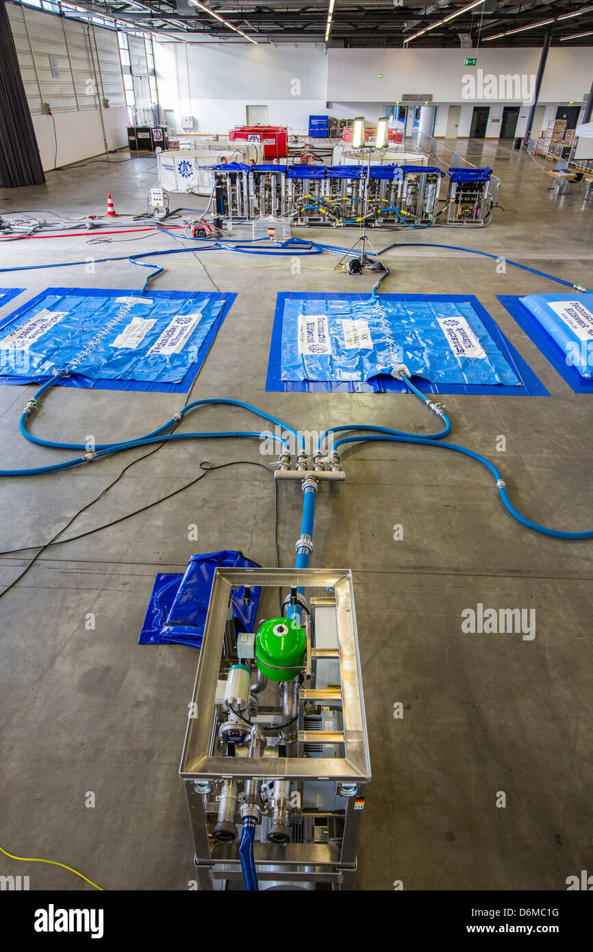 Mobil drinking water treatment plant.Mobile water supply system in case