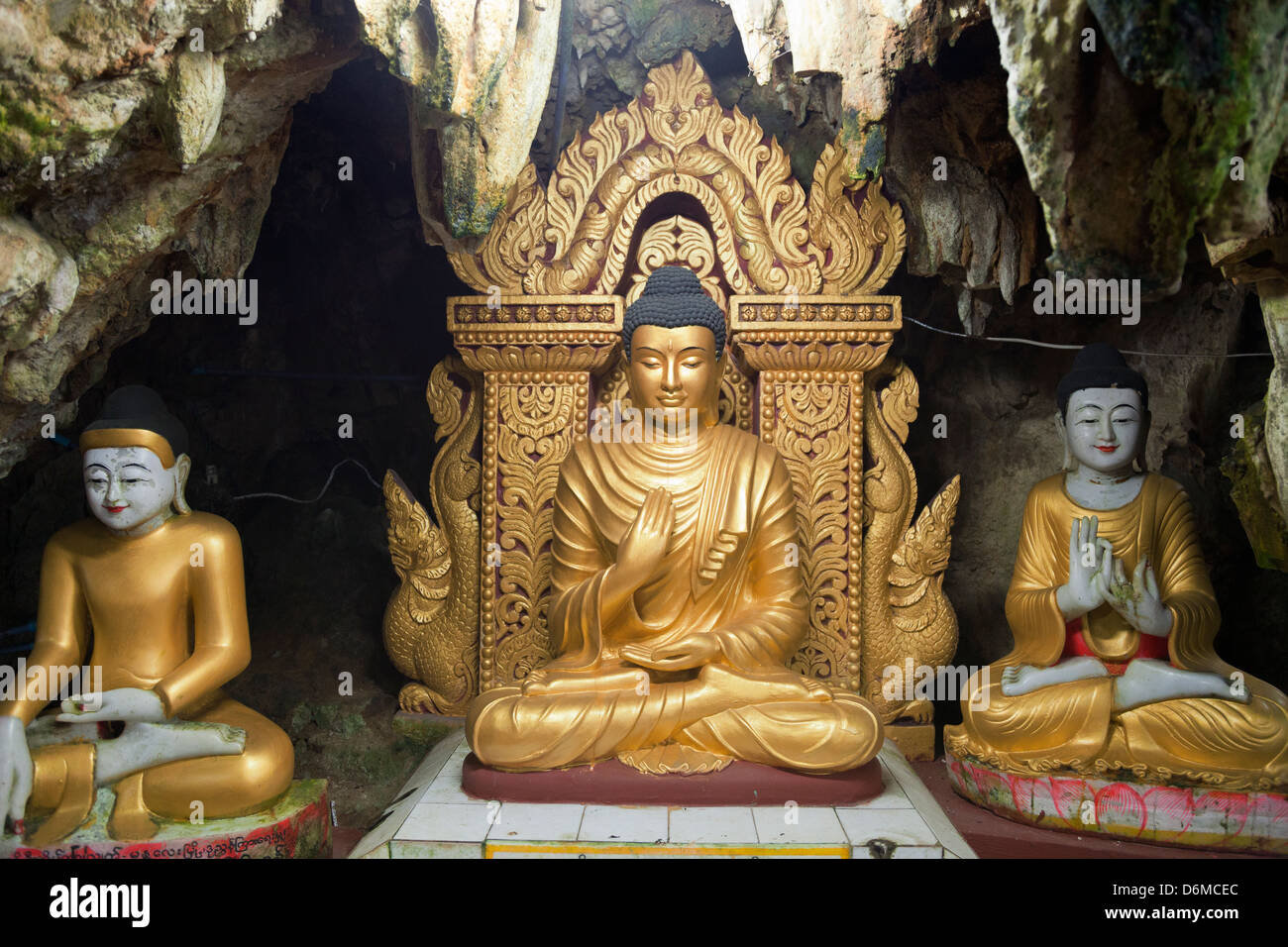 The fantastic Buddhist Caves at Pindaya, Myanmar 22 Stock Photo