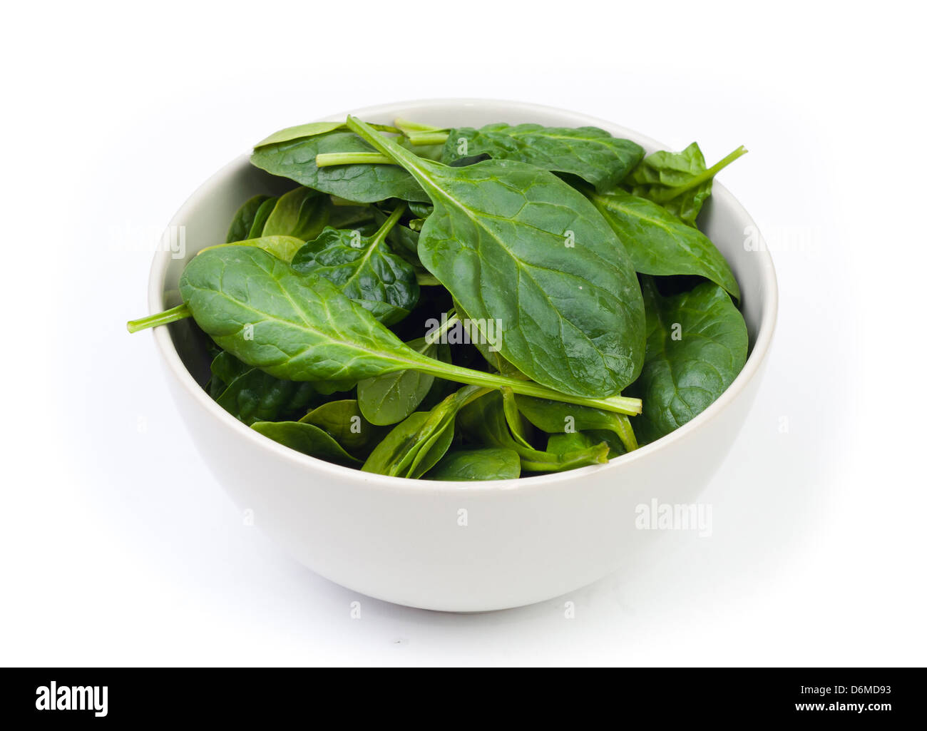 Organic fresh spinach leaves composition Stock Photo