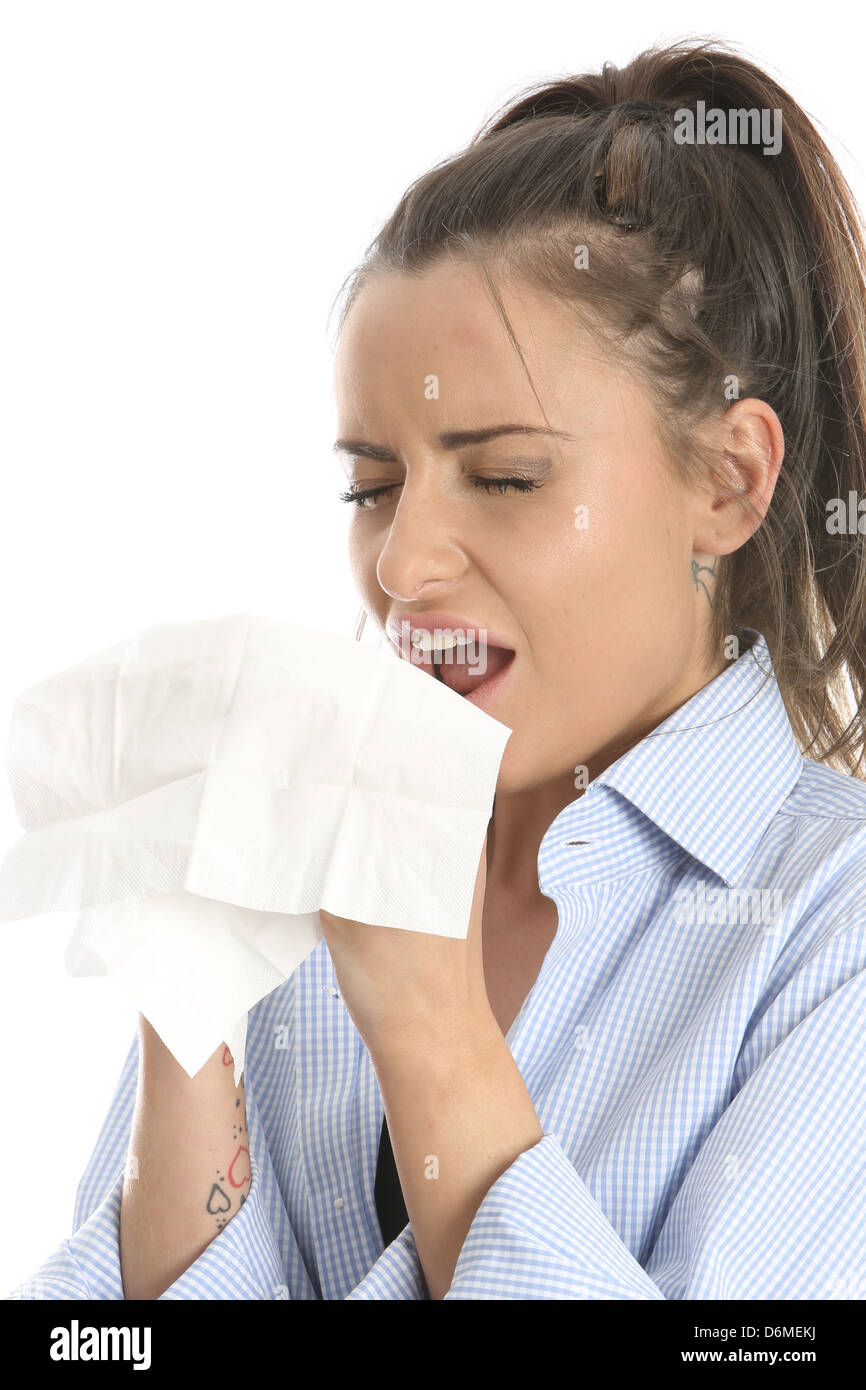 Model Released. Woman Sneezing Stock Photo Alamy