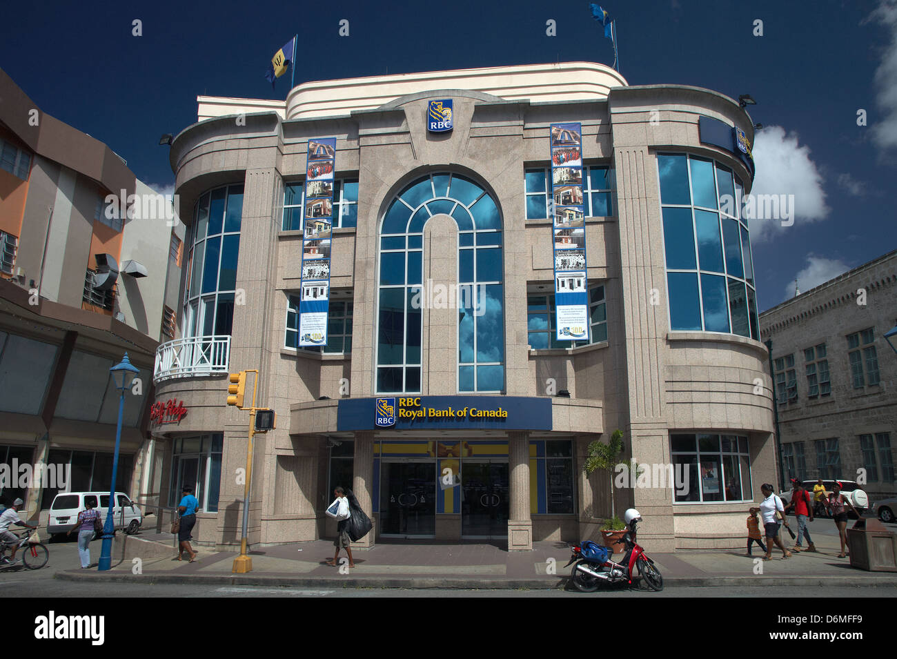 Bridgetown, Barbados, a bank building of the Royal Bank of Canada Stock