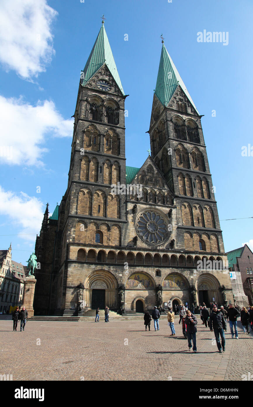 Saint Peters cathedral in Bremen, Germany, on April 7, 2013. Bremen is the second most populous city of northern Germany. Stock Photo
