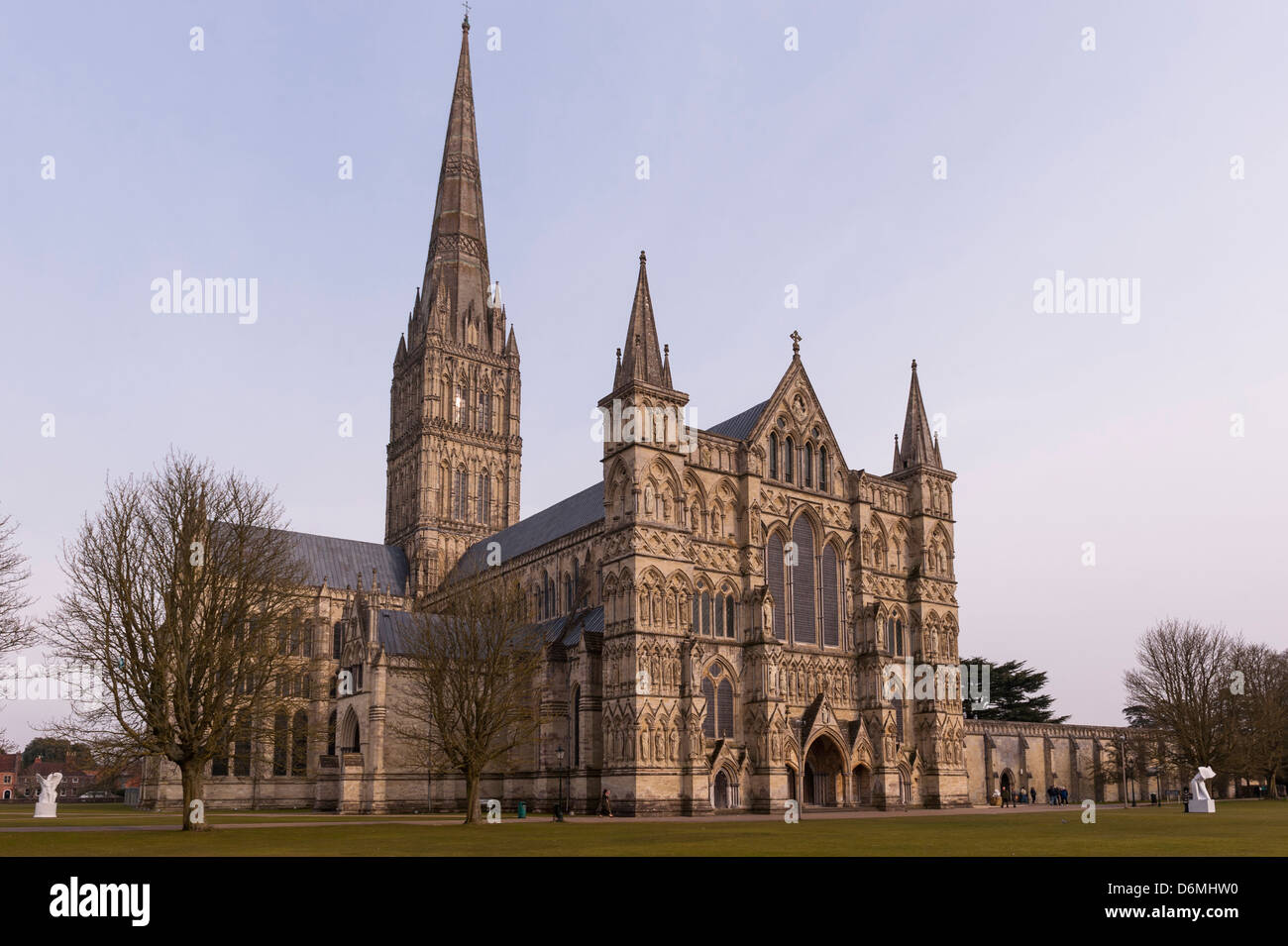 Salisbury Cathedral in Salisbury , Wiltshire , England , Britain , Uk Stock Photo