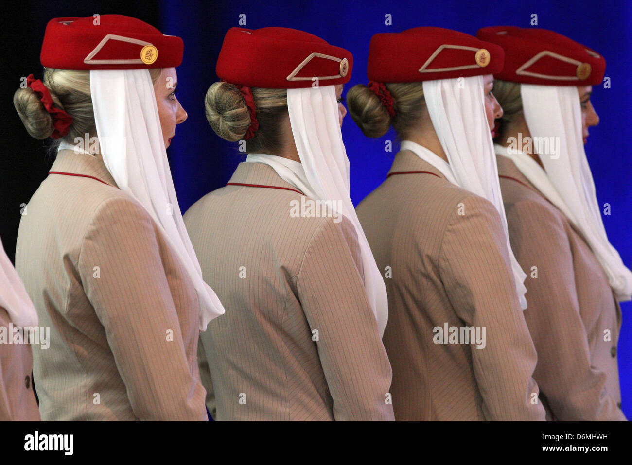 Dubai, United Arab Emirates, the Emirates airline stewardesses Stock Photo