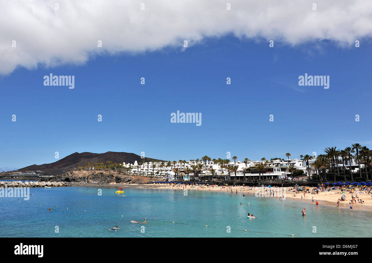 A view of Playa Flamingo beach, Playa Blanca, Lanzarote. Stock Photo