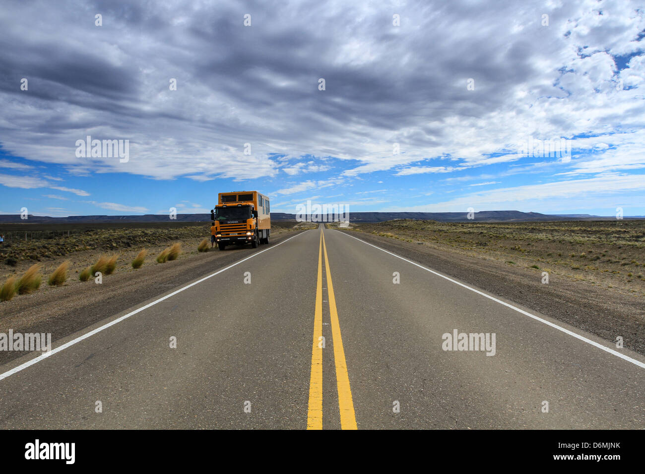Oasis Overland on the open road, Argentina Stock Photo