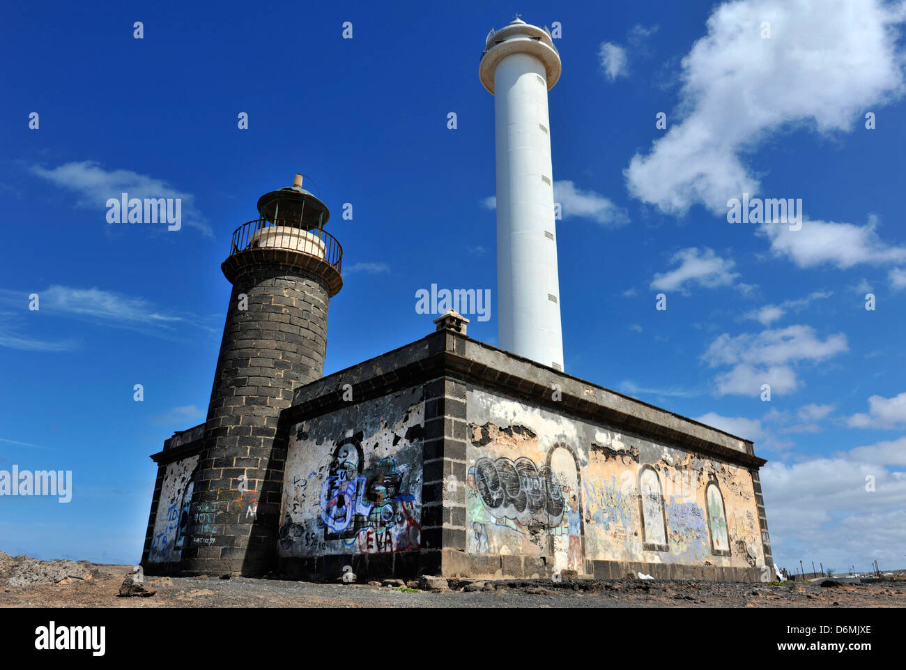 The Old And New Faro De Pechiguera Lighthouses Playa Blanca