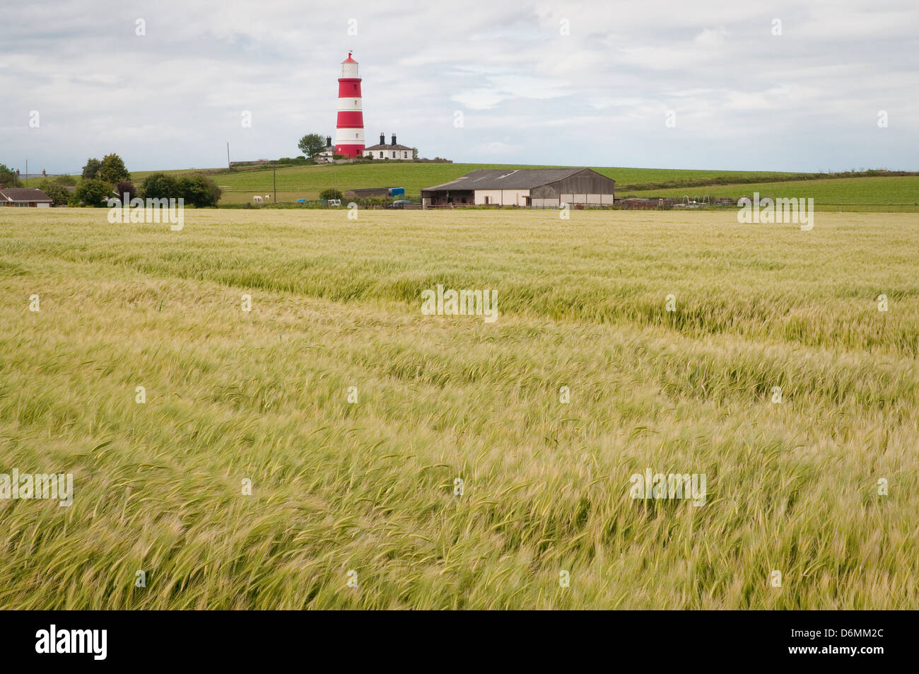 The red-white lighthouse, Happisburgh, Norfolk, UK Stock Photo