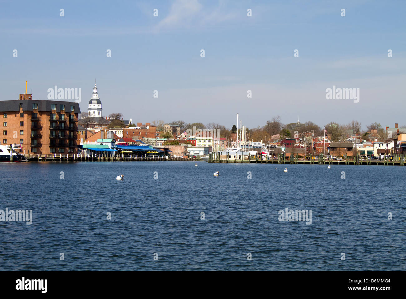 Skyline of the city of Annapolis, Maryland as seen from across the