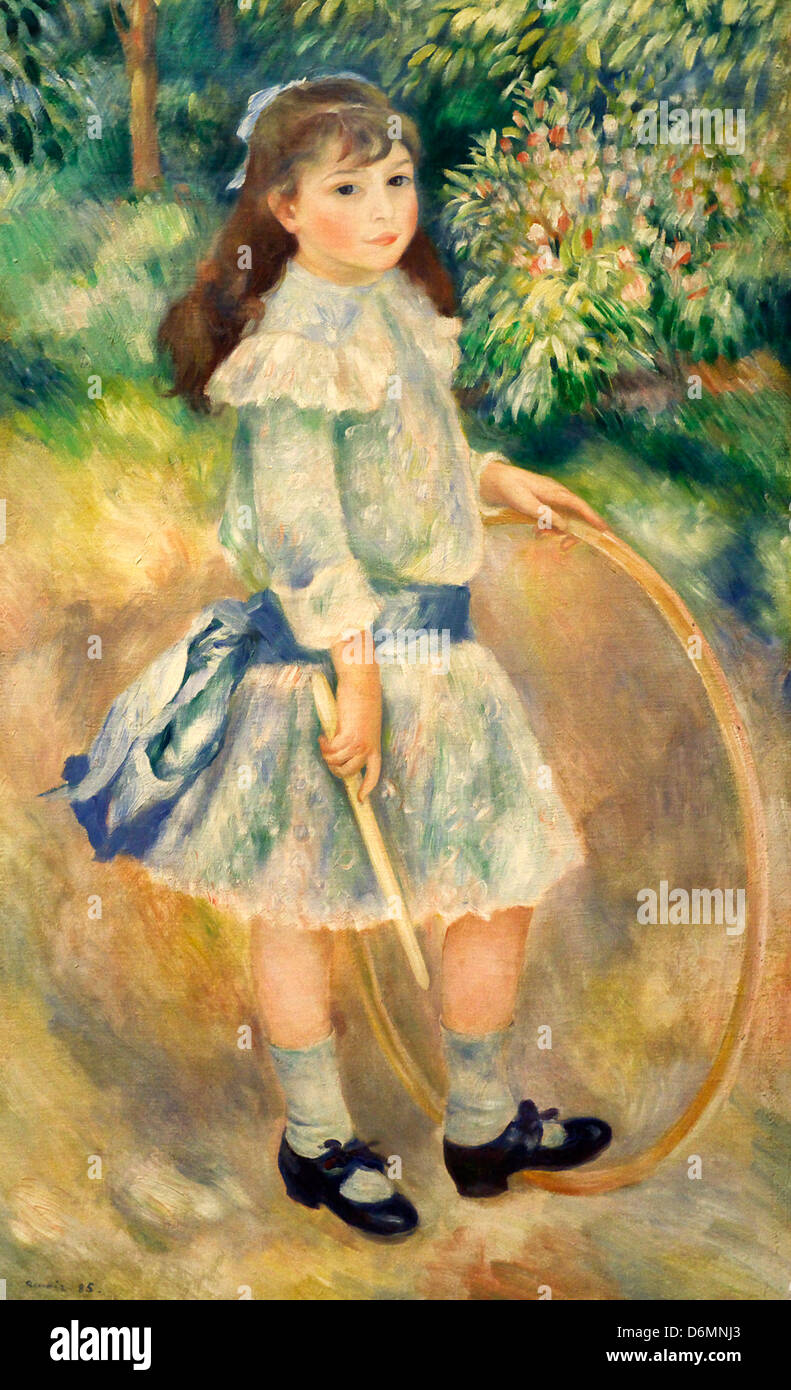 Girl with a Hoop by Auguste Renoir Stock Photo