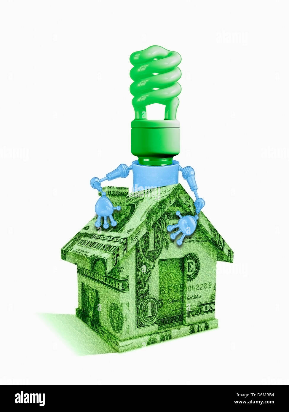 Alternative Energy, Dollar House, Concept Stock Photo