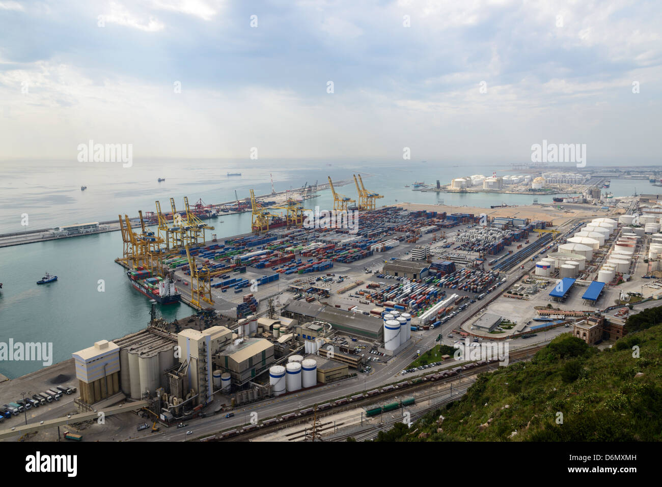 Barcelona port area (elevated view) Stock Photo