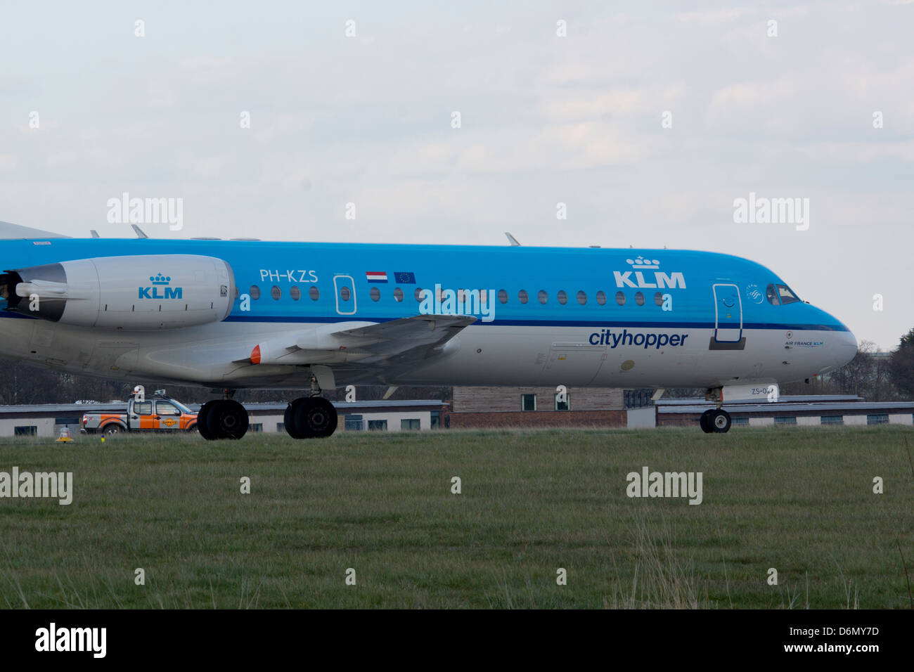 KLM Passenger aircraft departing at Leeds Bradford international