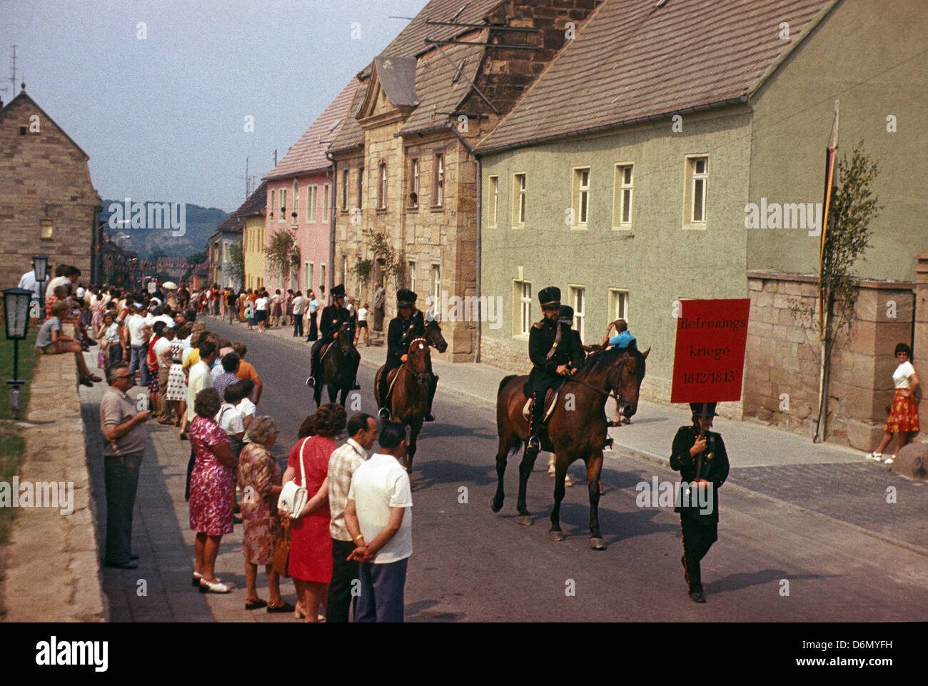 Nebra, DDR, procession to 1100-year anniversary of the city Nebra Stock Photo