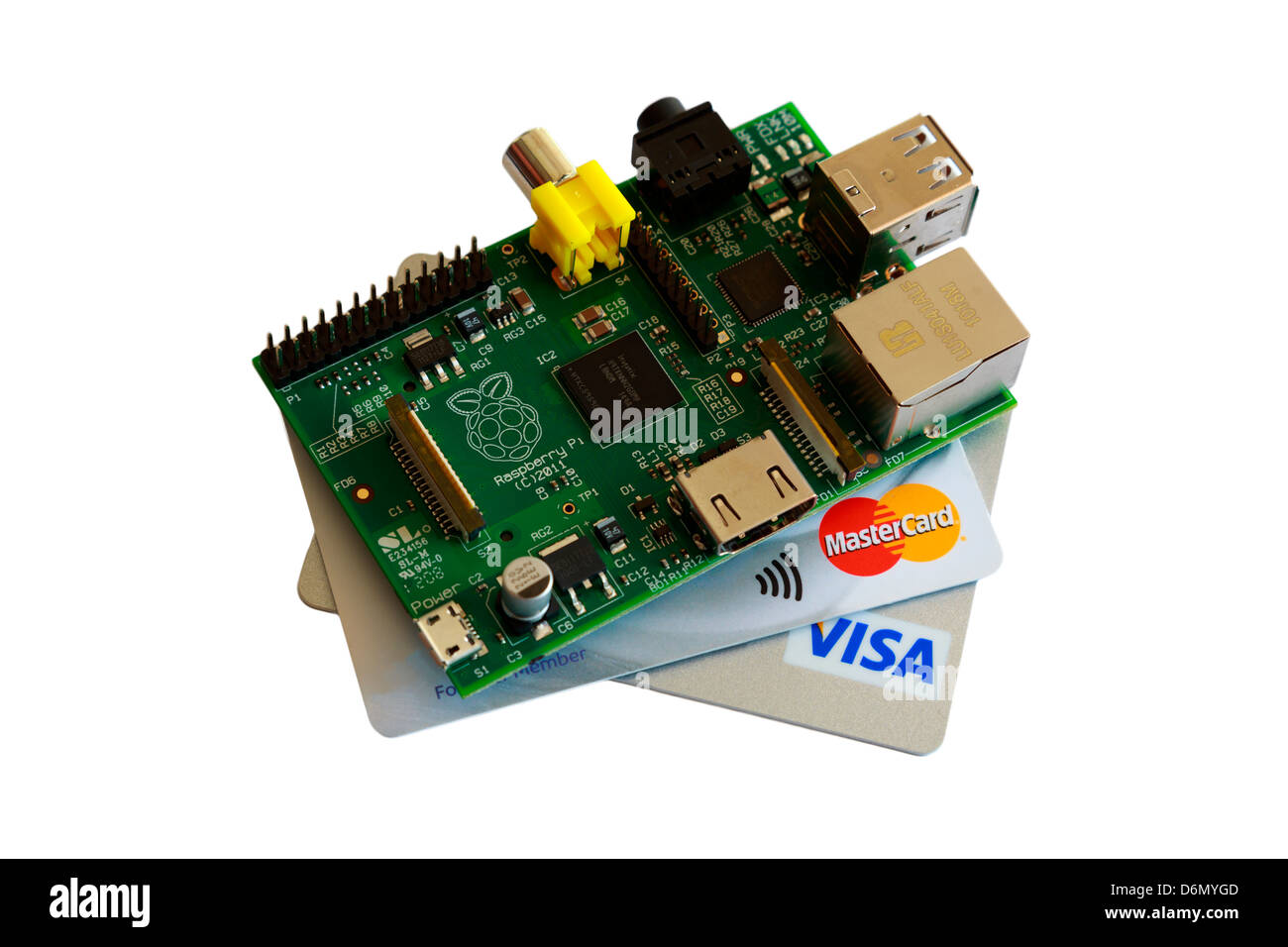 Raspberry Pi credit card size computer Stock Photo Alamy