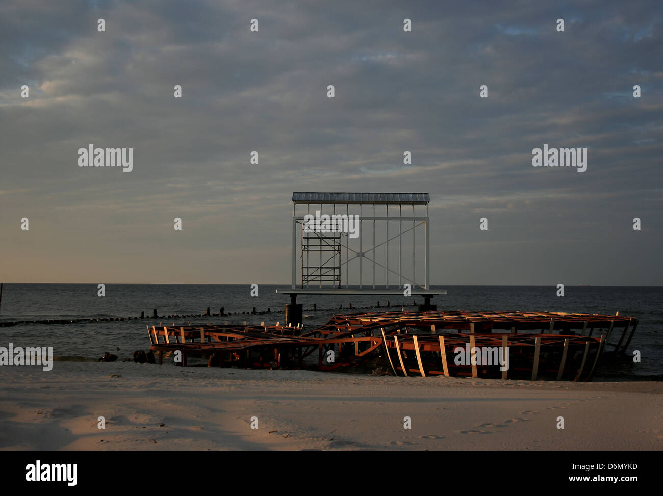 Heringsdorf, Germany, screen for the transmission of the 2012 European Football Championship Stock Photo