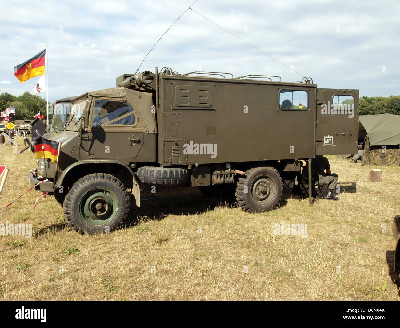 Mercedes-Benz Unimog S404B. Markings are for a Feldjaeger (Military Police) unit pic1. . Stock Photo