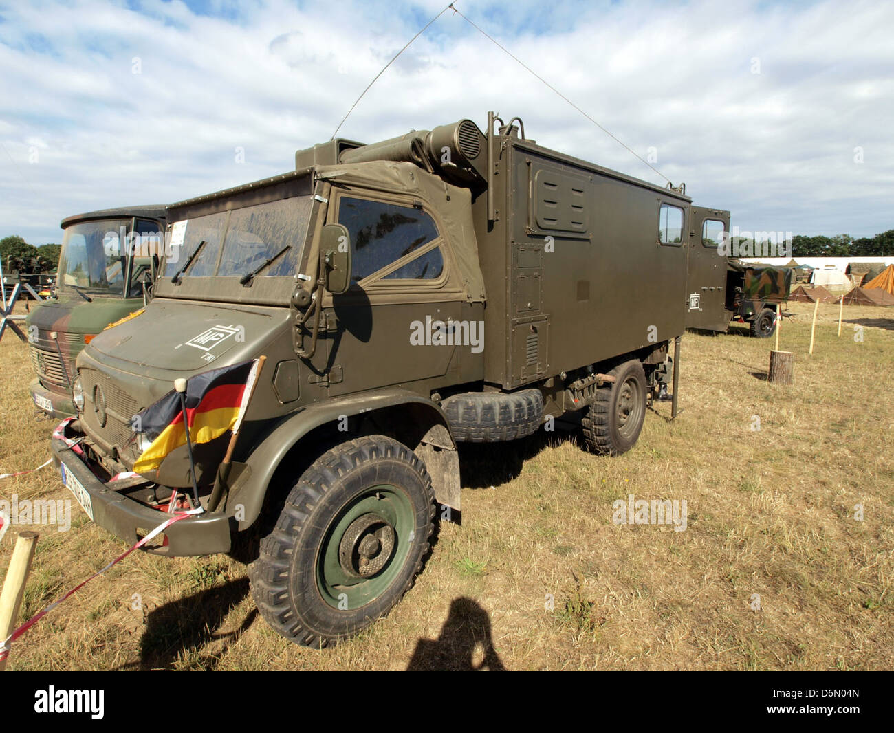 Mercedes-Benz Unimog S404B. Markings are for a Feldjaeger (Military Police) unit pic2. . Stock Photo