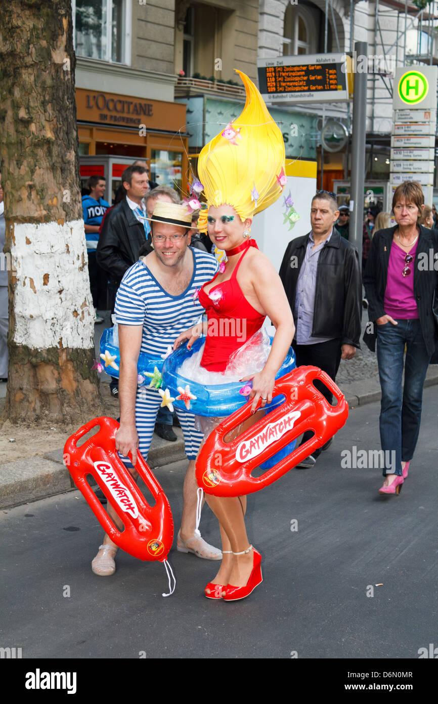 Berlin, Germany, clad people on the CSD Stock Photo