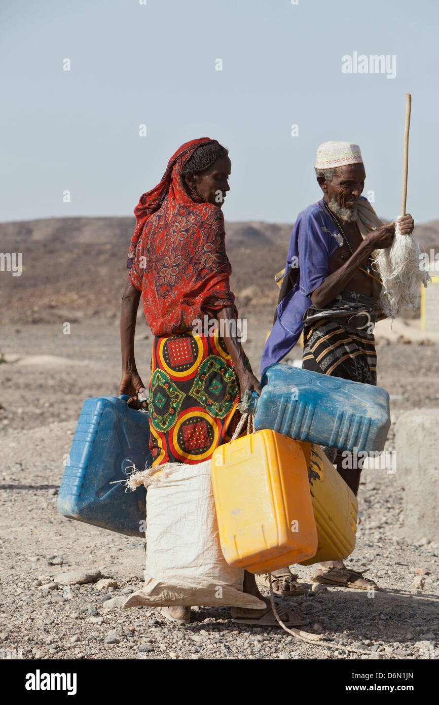 Guyan, Ethiopia, water distribution in the village of Guyan by Islamic Relief Stock Photo