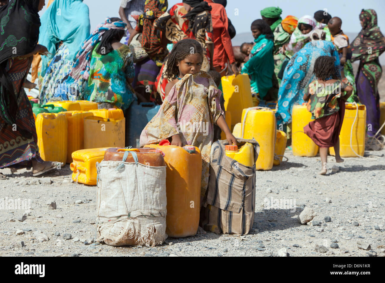 Guyan, Ethiopia, water distribution in the village of Guyan by Islamic Relief Stock Photo