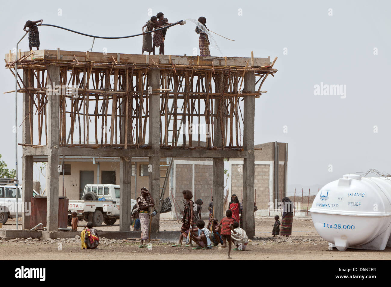 Awash, Ethiopia, the construction of water tanks Stock Photo Alamy