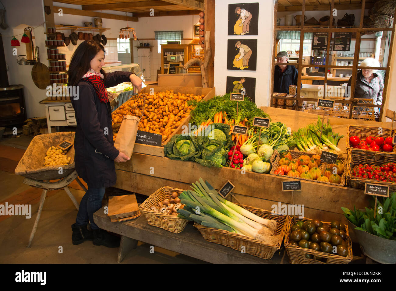 Herten, Germany, shopping in the farm store Stock Photo