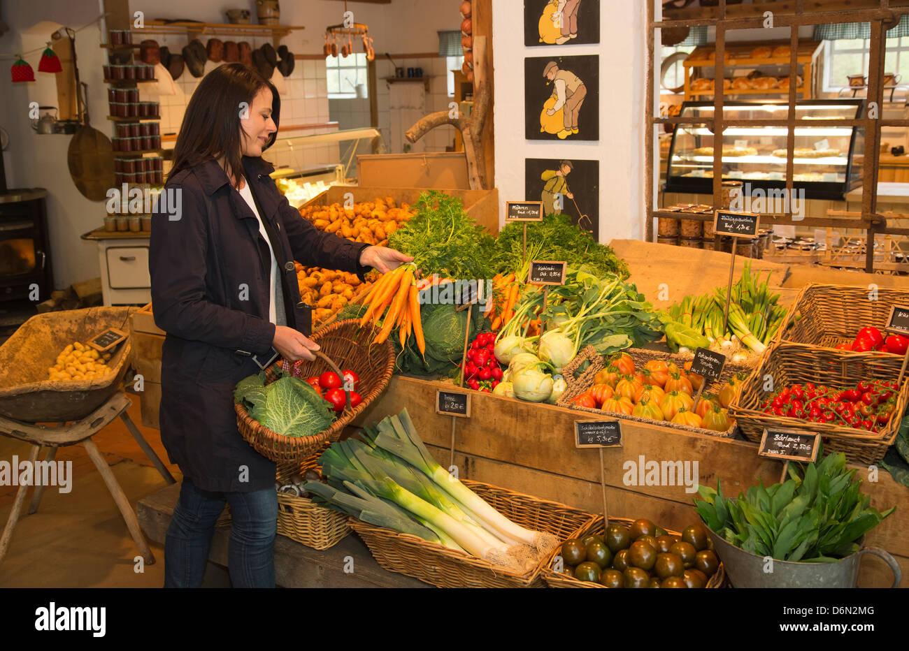 Herten, Germany, shopping in the farm store Stock Photo