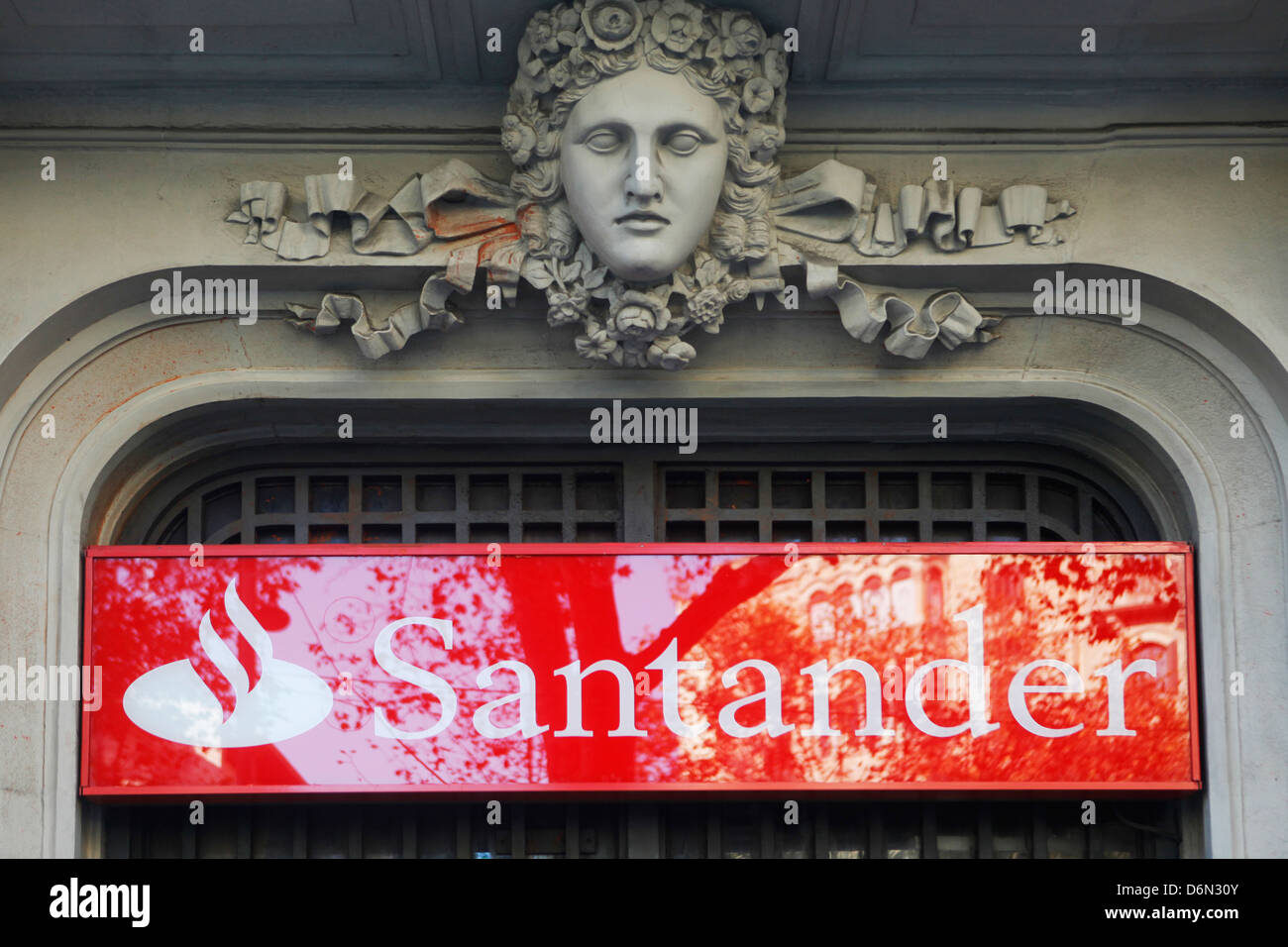 Barcelona, Spain, a subsidiary of Banco Santander Stock Photo