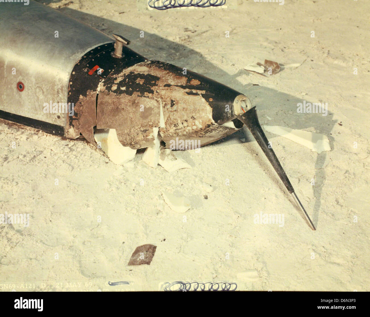 This photo shows a Teledyne Ryan UAV (Unmanned Aerial Vehicle), part of ...