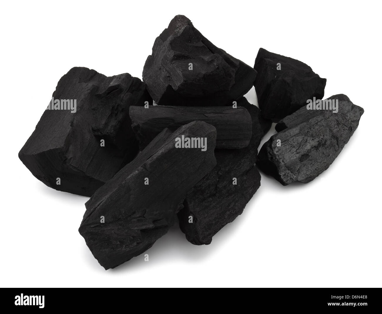 Group of the coal blocks on white background Stock Photo Alamy
