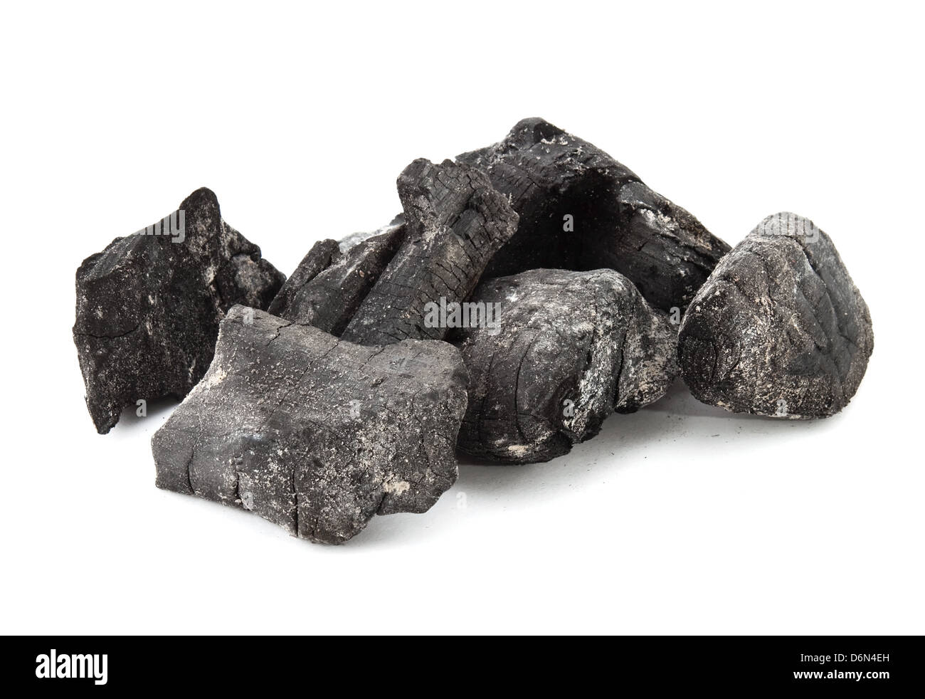 Used coal from the burning fire Stock Photo