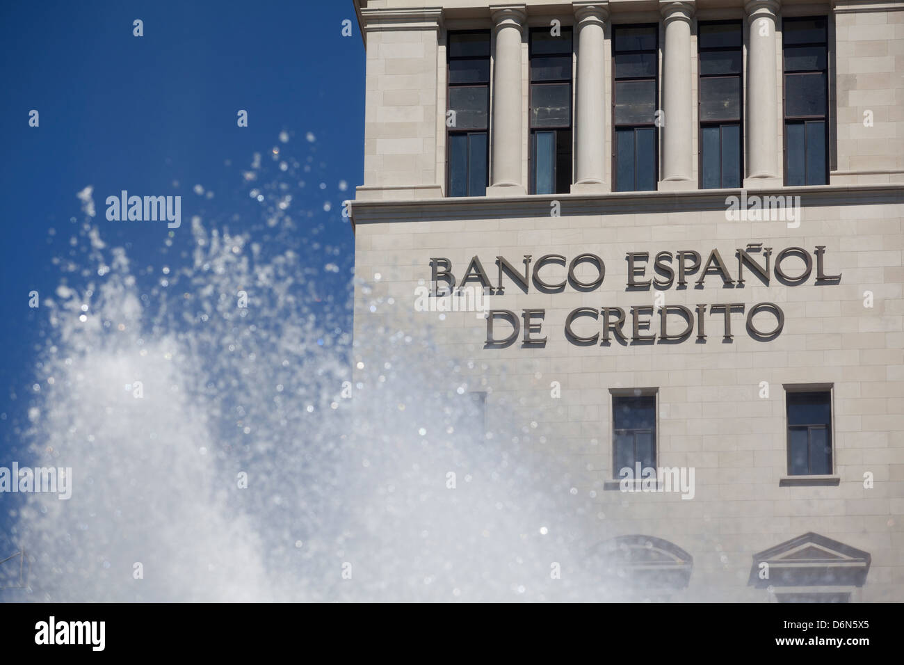 Barcelona, Spain, Banco Espanol de Credito facade Stock Photo