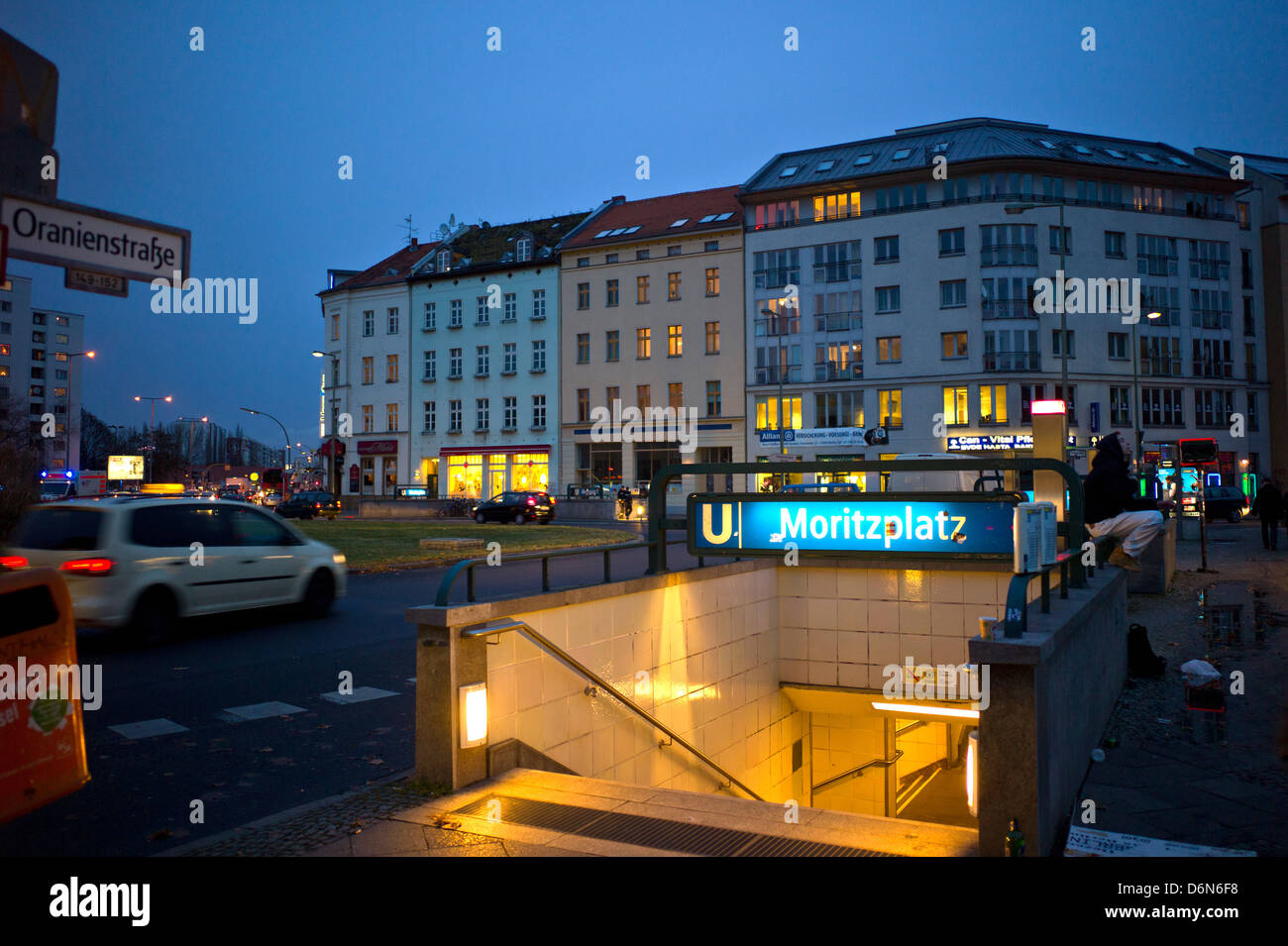 Berlin Germany The Entrance To The Metro Station Moritzplatz Stock 
