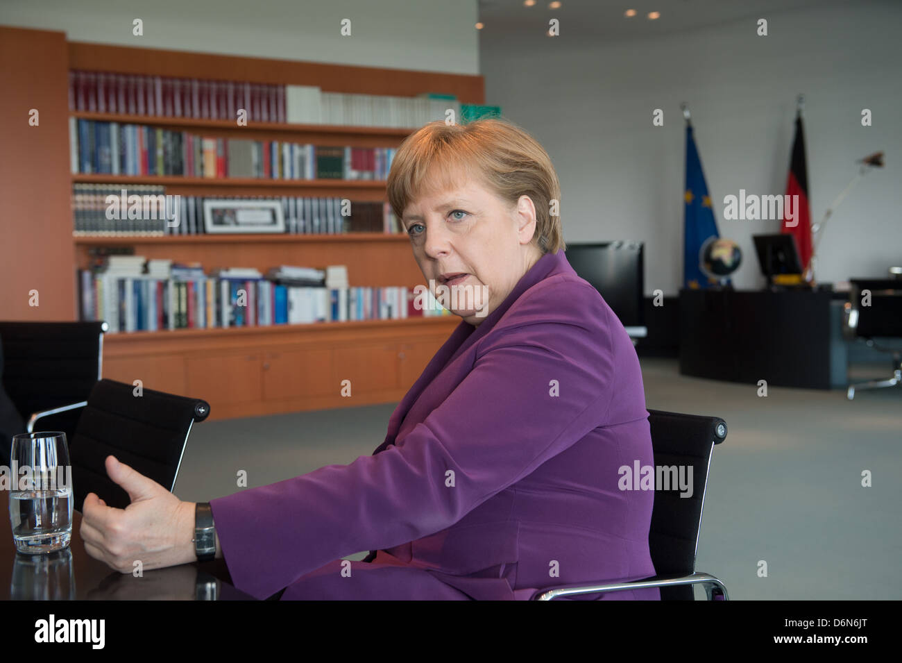 Berlin, Germany, German Chancellor Angela Merkel, CDU, in an interview in her office Stock Photo