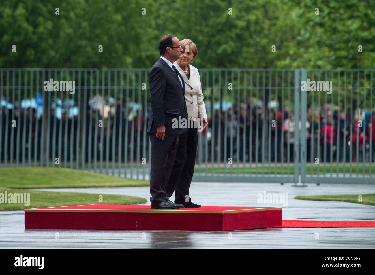 Berlin, Germany, German Chancellor Angela Merkel, CDU, and Francois Hollande, State President of the French Republic Stock Photo