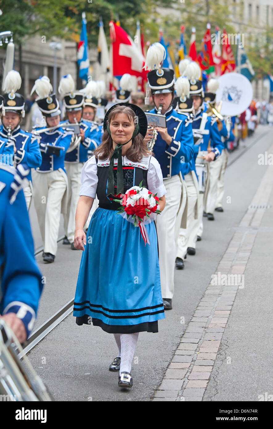ZURICH AUGUST 1 Swiss National Day parade on August 1, 2011 in