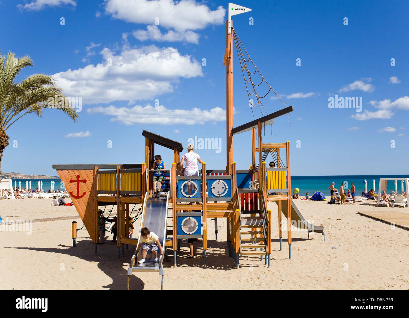 Chlidrens Beach Playground, Alicante, Spain Stock Photo